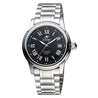 
ENICAR Black and Silver Watch #3165/50/321aKB front