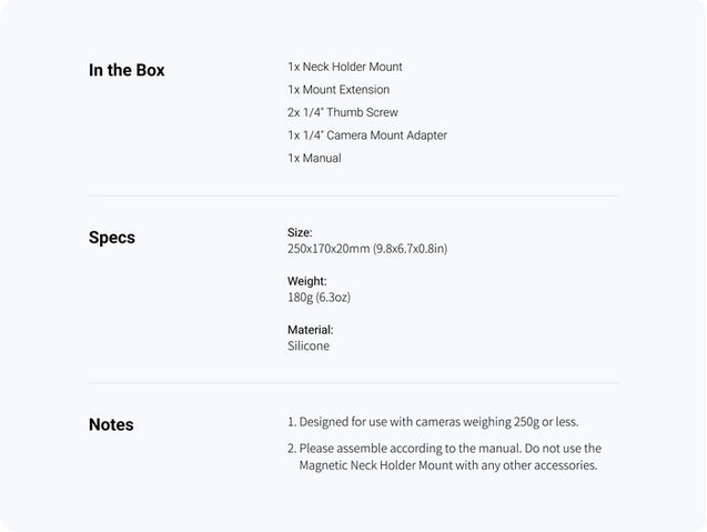 Insta360-Magnetic-Neck-Holder-Mount Spec