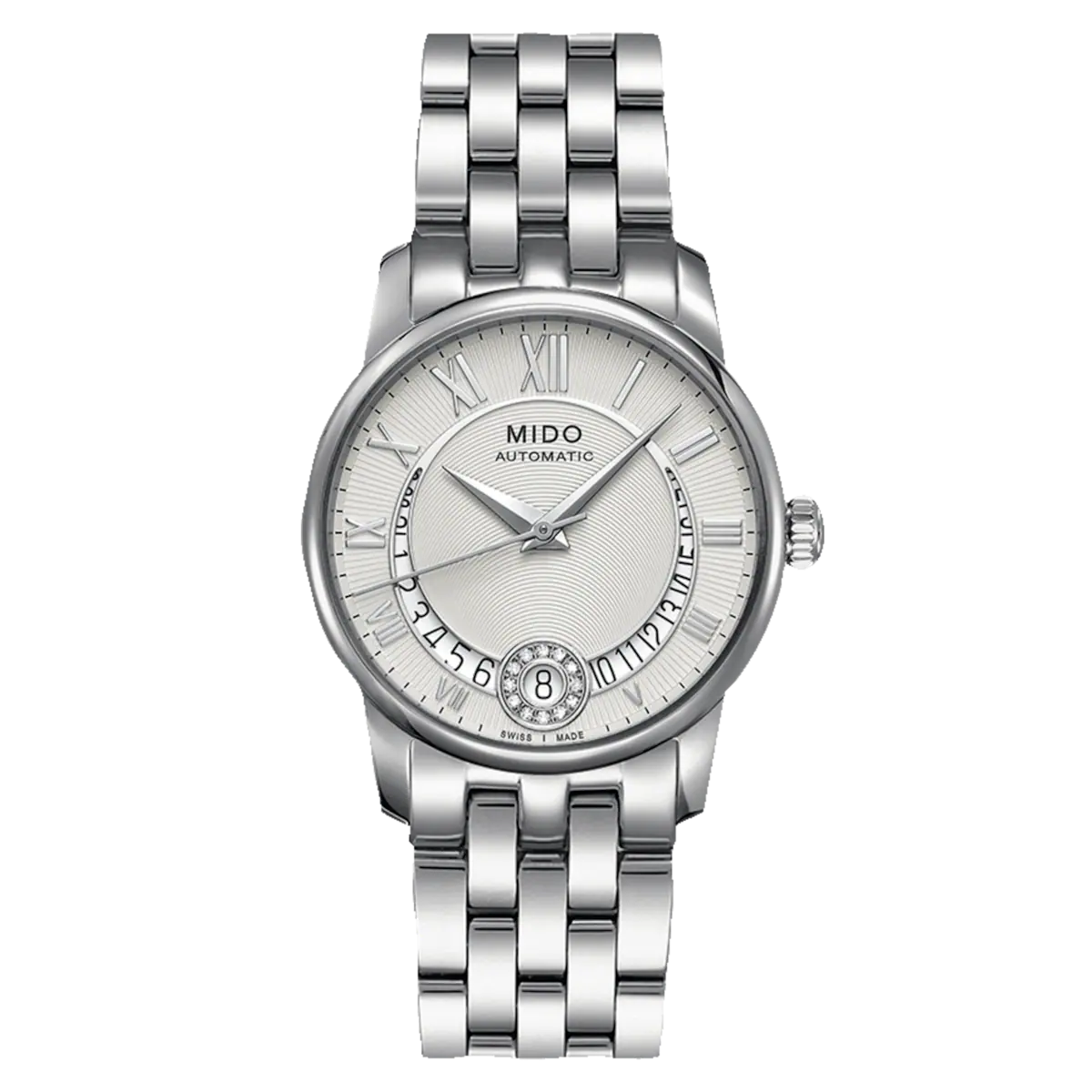 MIDO Baroncelli Diamonds Silver Watch #M0072071103800 front
