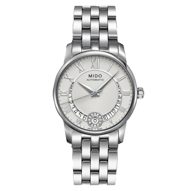 MIDO Baroncelli Diamonds Silver Watch #M0072071103800 front