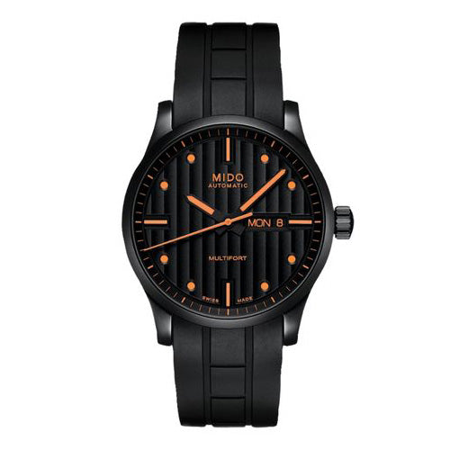 MIDO Multifort Gent Black and Orange Watch #M0054303705180