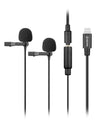 
BOYA BY-M2D digital dual lavalier microphones for iOS devices overall design