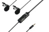 
GadgetiCloud BOYA Lavalier microphones dual omni-directional mic application mobile phone smartphone closeup