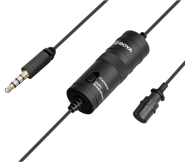 BOYA omni directional lavalier microphone BY-M1 for smartphone PC camera video use navigation