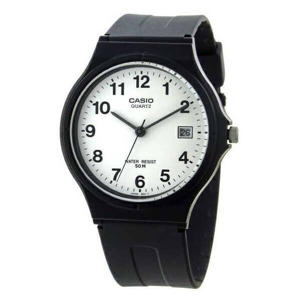 CASIO Watch for Unisex Black Rubber Strap 50m Analog #MW-59-7BVDF