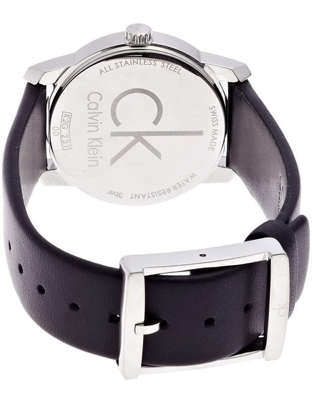 NEW Calvin Klein City Leather Unisex Watches - Silver K2G231C6