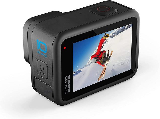 GoPro HERO10 Black - Waterproof Action Camera with Front LCD and Touch Rear Screens｜5.3K 60 Ultra HD Video｜23MP Photos｜1080p Live Streaming - side