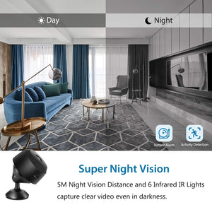 Mini 1080P Wireless Night Vision Security Camera with 150° Wide-Angle Lens by Lexuma - GadgetiCloud