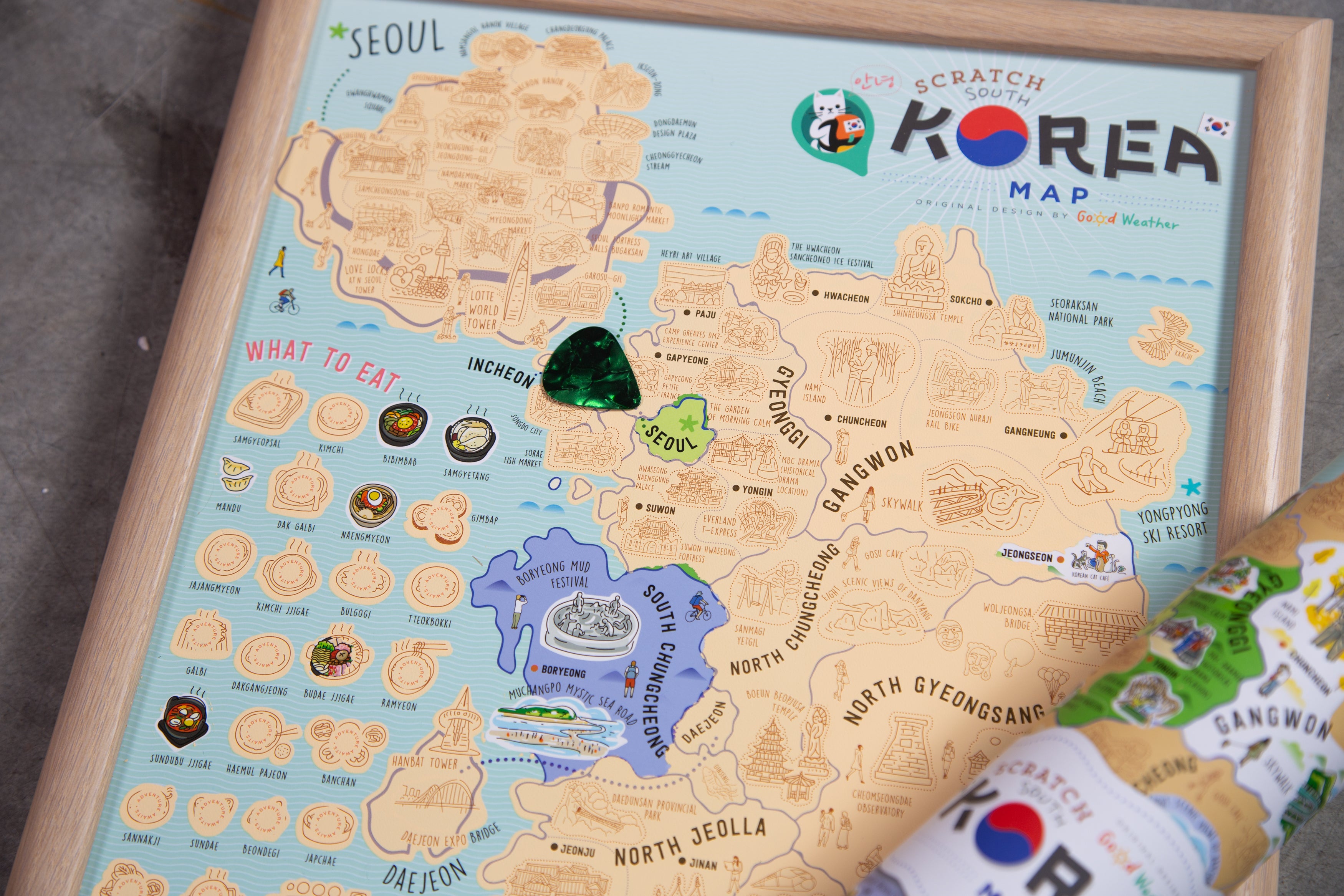Korea Scratch Travel Map - Travel to Korea - GadgetiCloud