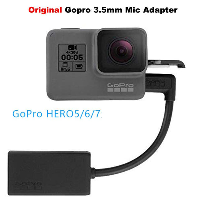 GoPro Pro 3.5mm Mic Adapter AAMIC-001 GoPro Accessories | Mic Adapter | 106dB Stereo Analog-to-Digital Converter | 3.5mm | USB-C