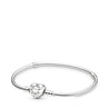 
Pandora Moments Sparkling Heart Pavé Clasp Snake Chain Bracelet #590727CZ-16