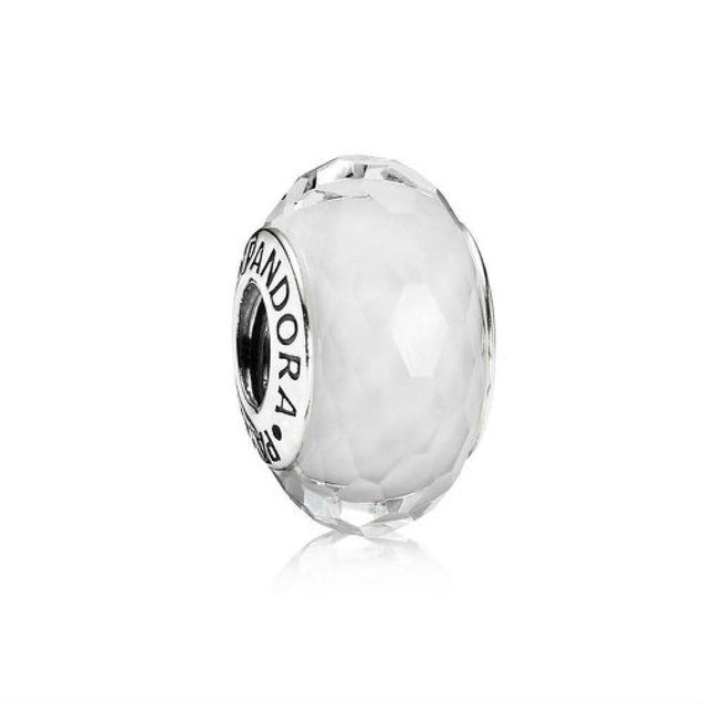 Pandora White Faceted Murano Charm #791070