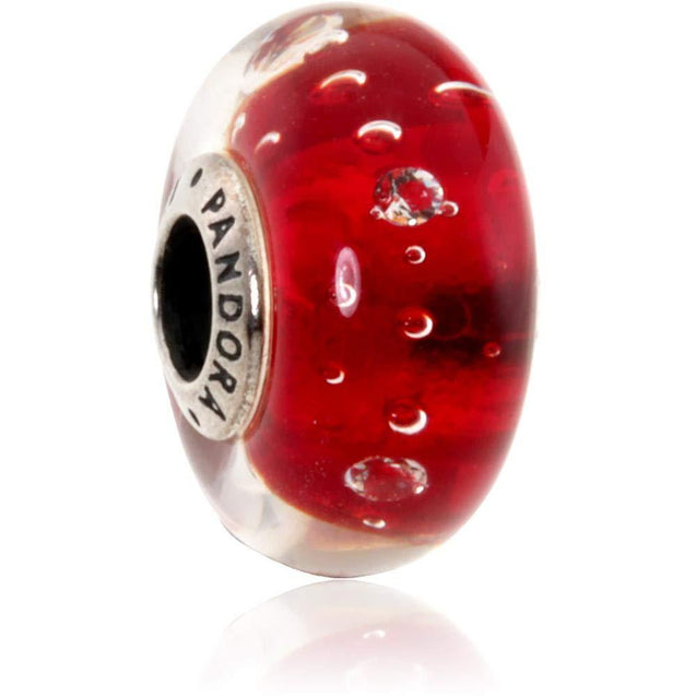 Pandora Red Fizzle Murano Charm #791631CZ