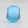 
Pandora Abstract silver charm with faceted sky blue crystal #791722NBS