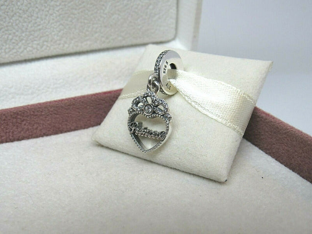 Pandora Princess Crown Heart Pendant Charm #791962CZ