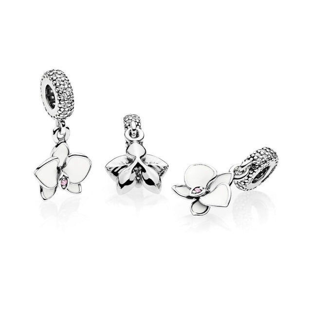 Pandora White Orchid Charm #792074EN12