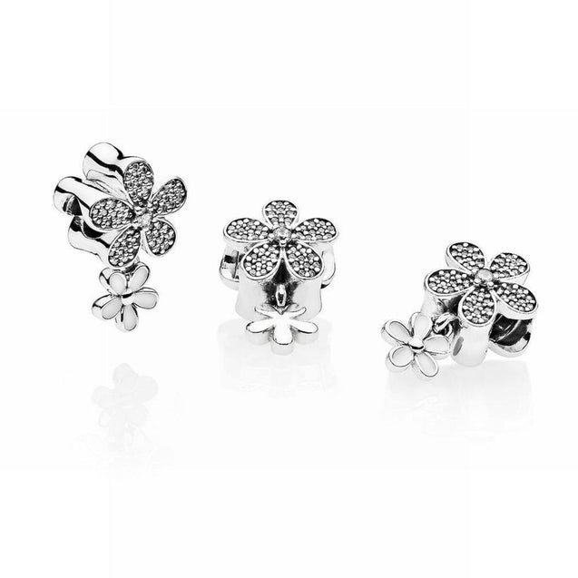 Pandora Dangling Daisy Flower Pavé Charm #792098CZ