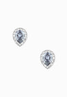 
SWAROVSKI Christie Pear Rhodium with Blue & Clear Crystal Stud Earrings #5113783