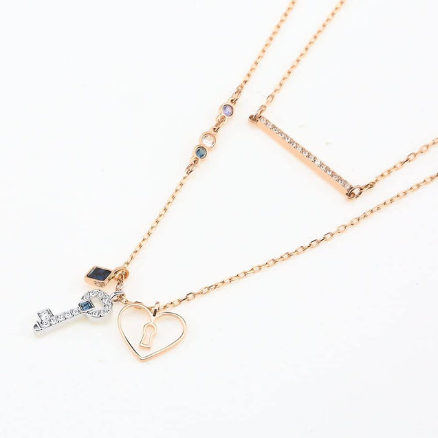 SWAROVSKI Glowing Key Necklace - Blue #5273295