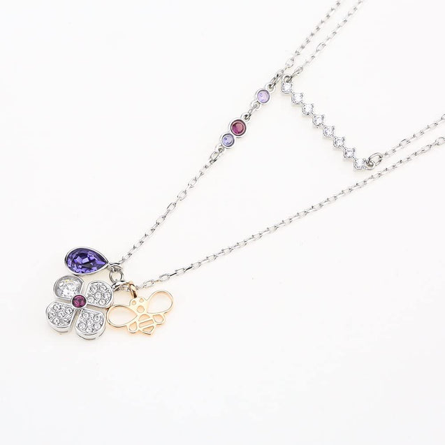 SWAROVSKI Glowing Clover Necklace - Purple #5273297