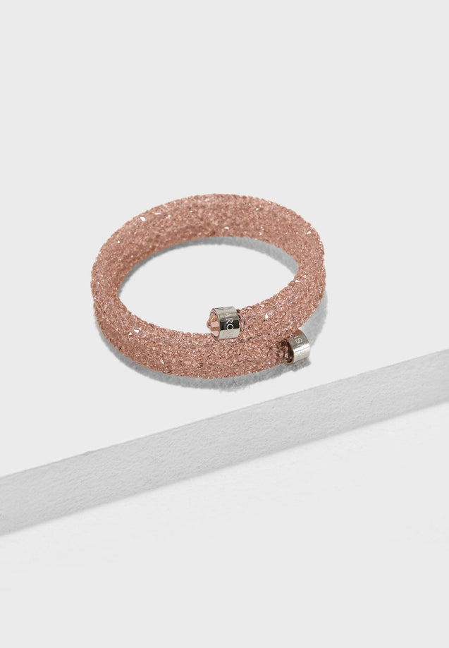 SWAROVSKI Crystaldust Double Bangle - Rose Pink - Small #5292438