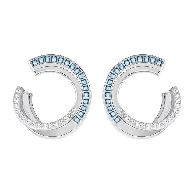 SWAROVSKI Hero Hoop Earrings Teal Rhodium #5352226