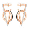 
SWAROVSKI Hero Triangle Pierced Earrings - Gray - Rose Gold Plating #5354757