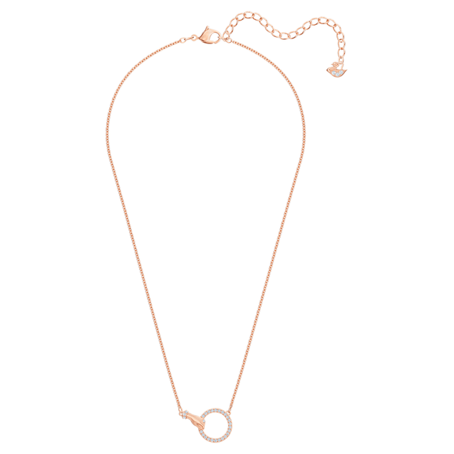 SWAROVSKI Symbolic Hand Necklace - White & Rose Gold #5489573