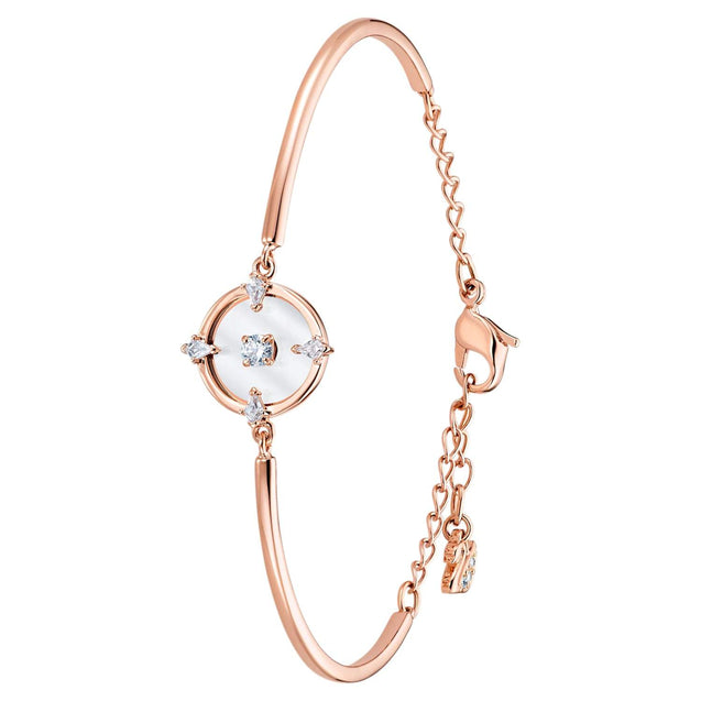 SWAROVSKI North Medium Bangle - White & Rose-gold tone plated #5495771