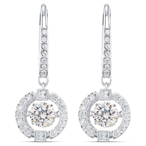 SWAROVSKI Sparkling Dance Round Earrings - White #5504652