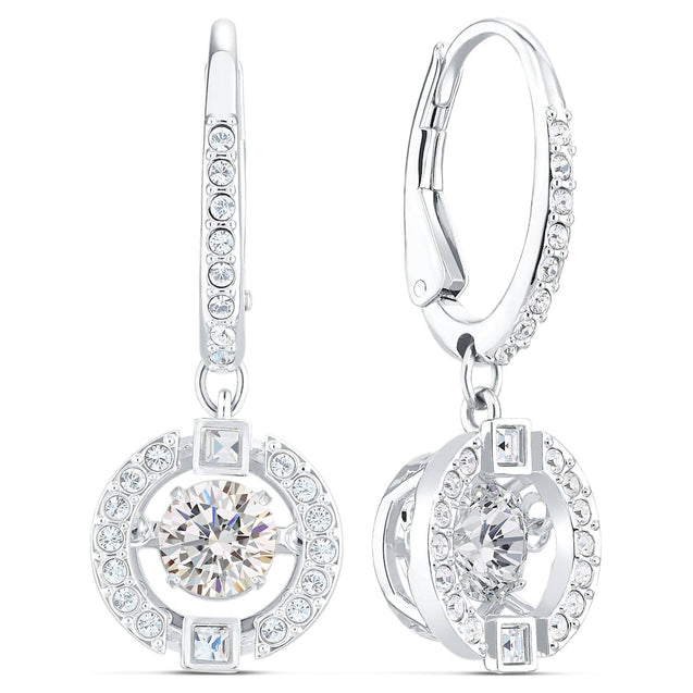 SWAROVSKI Sparkling Dance Round Earrings - White #5504652