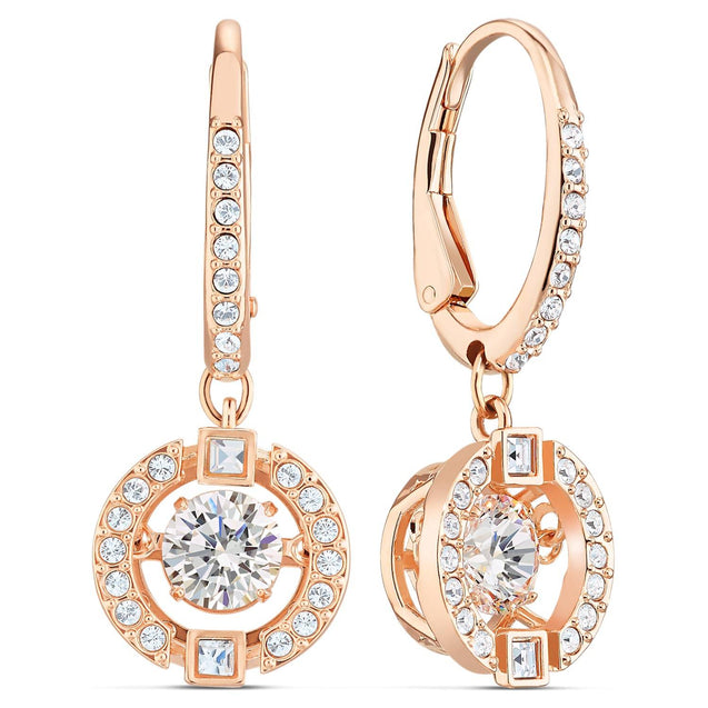 SWAROVSKI Sparkling Dance Round Earrings - Rose Gold #5504653