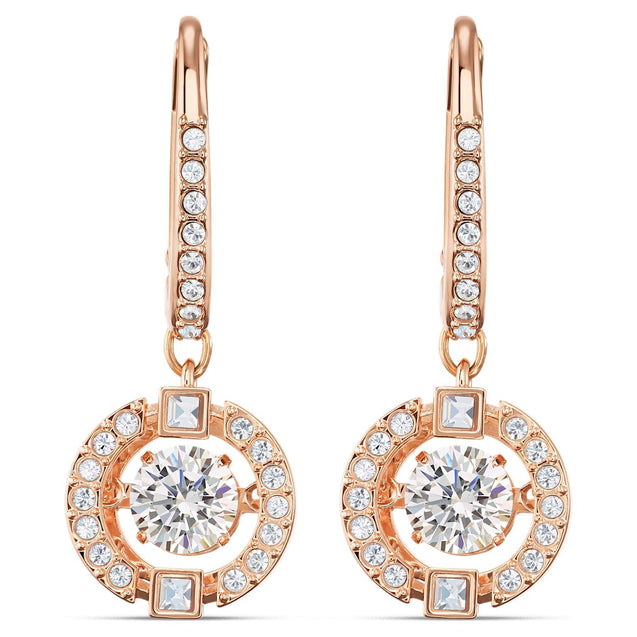 SWAROVSKI Sparkling Dance Round Earrings - Rose Gold #5504653