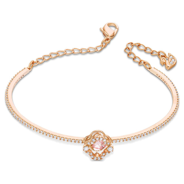 SWAROVSKI Sparkling Dance Clover bangle - Pink & Rose gold-tone plated #5516476