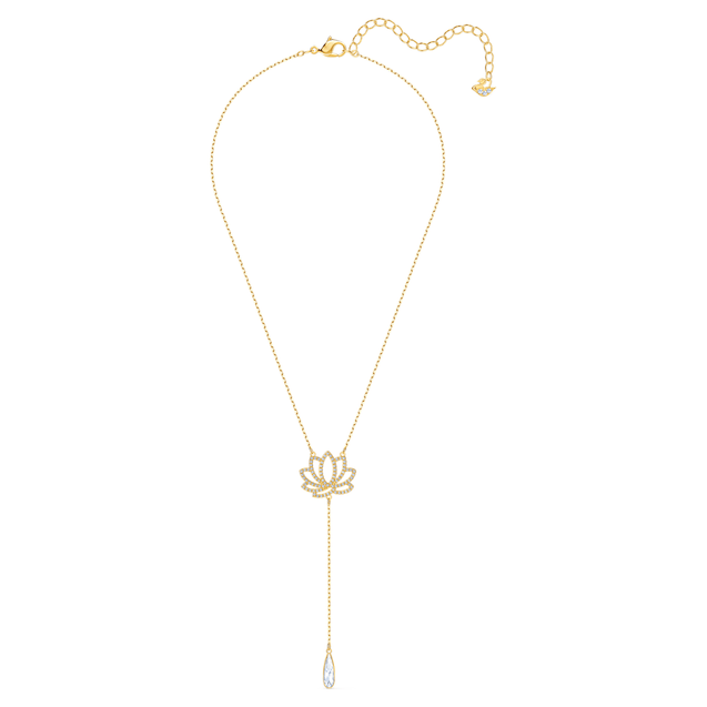 SWAROVSKI Symbolic Lotus Necklace - White & Gold-tone Plated #5521346