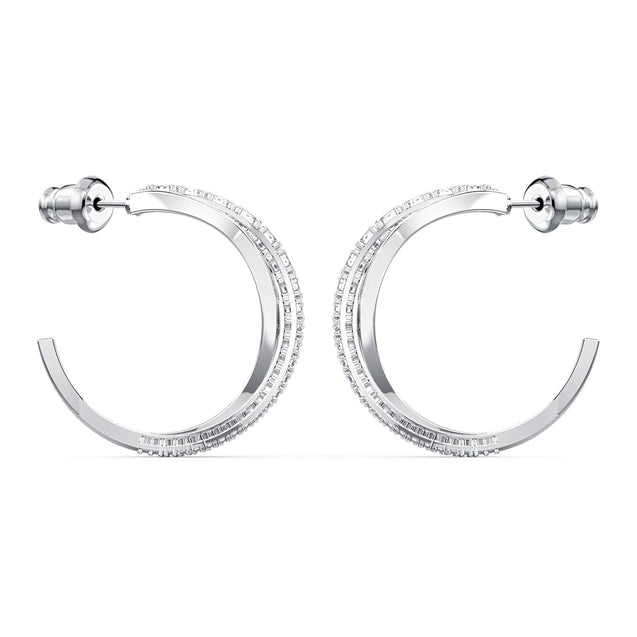 SWAROVSKI Twist Hoop Earrings - White #5563908