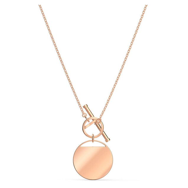 SWAROVSKI Ginger T Bar Necklace - White & Rose Gold Tone Plated #5567529