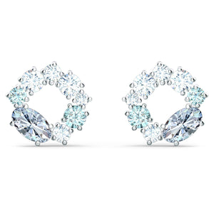 SWAROVSKI Attract Circular stud earrings - Blue #5570943