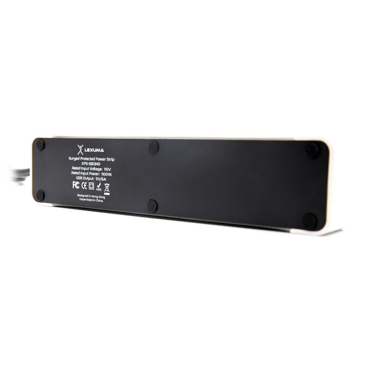 Lexuma XStrip 3-Gang US Type 15A Socket Mini USB Power Strip with 4 USB Ports - GadgetiCloud